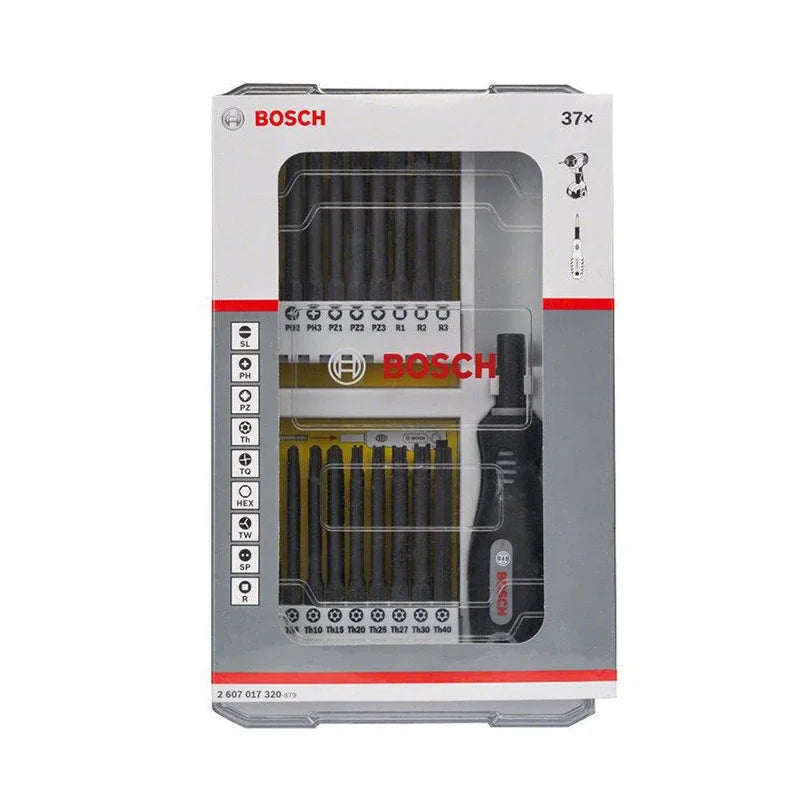 Kit de chave de fenda Bosch 37 em 1 com ‎ Chave de fenda extra dura com cabo de borracha, ferramenta de reparo combinada multiuso doméstica