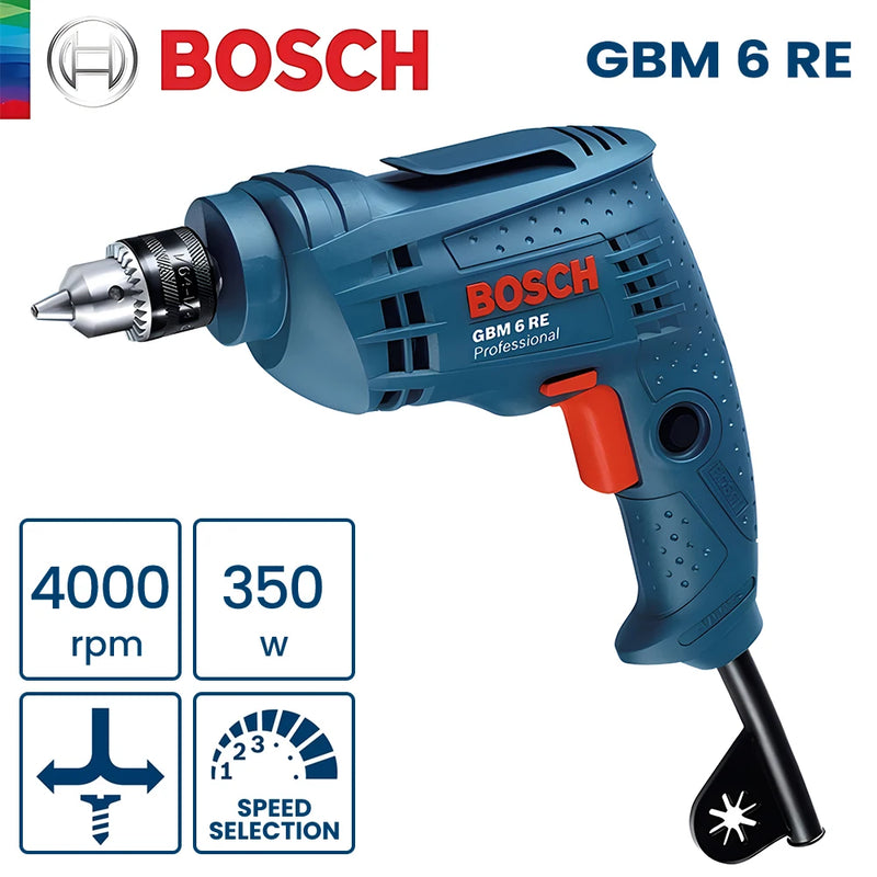 Bosch furadeira elétrica chave de fenda gbm 400/6re/10re furadeira rotativa 220v velocidade ajustável forte furadeira ferramenta elétrica para madeira metal