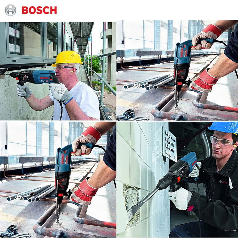 Bosch GBH2-28 D Martelo Elétrico de Grau Profissional Potente Martelo Elétrico Broca, Martelo, Cinzel e Alça Ajustável