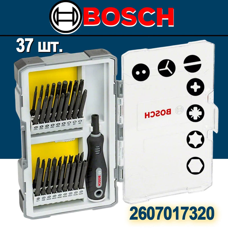 Kit de chave de fenda Bosch 37 em 1 com ‎ Chave de fenda extra dura com cabo de borracha, ferramenta de reparo combinada multiuso doméstica