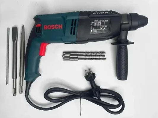 Bosch GBH2-28 D Martelo Elétrico de Grau Profissional Potente Martelo Elétrico Broca, Martelo, Cinzel e Alça Ajustável