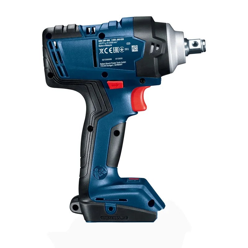 Bosch-Chave de impacto recarregável, alto torque de lítio sem escova 400N.m, Chave elétrica GDS 18V-400, Ferramentas elétricas sem fio, 18V