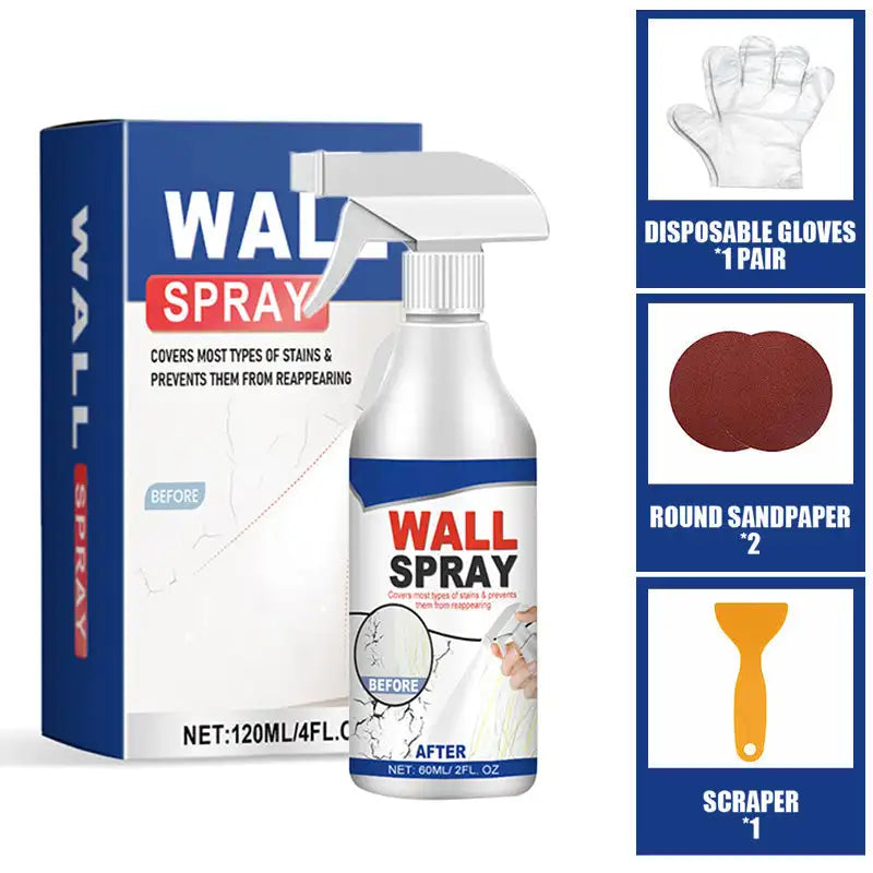 Conjunto de spray mágico para reparo de parede, 120ml, spray para reparo de parede, rachaduras, peeling, molde de reparo, pintura branca, reparo de grafite de parede doméstica